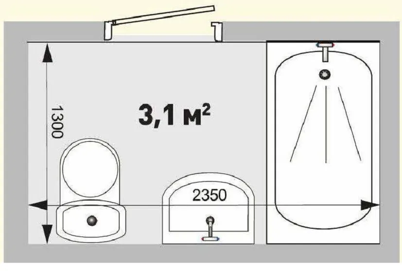 пример небольшой ванной