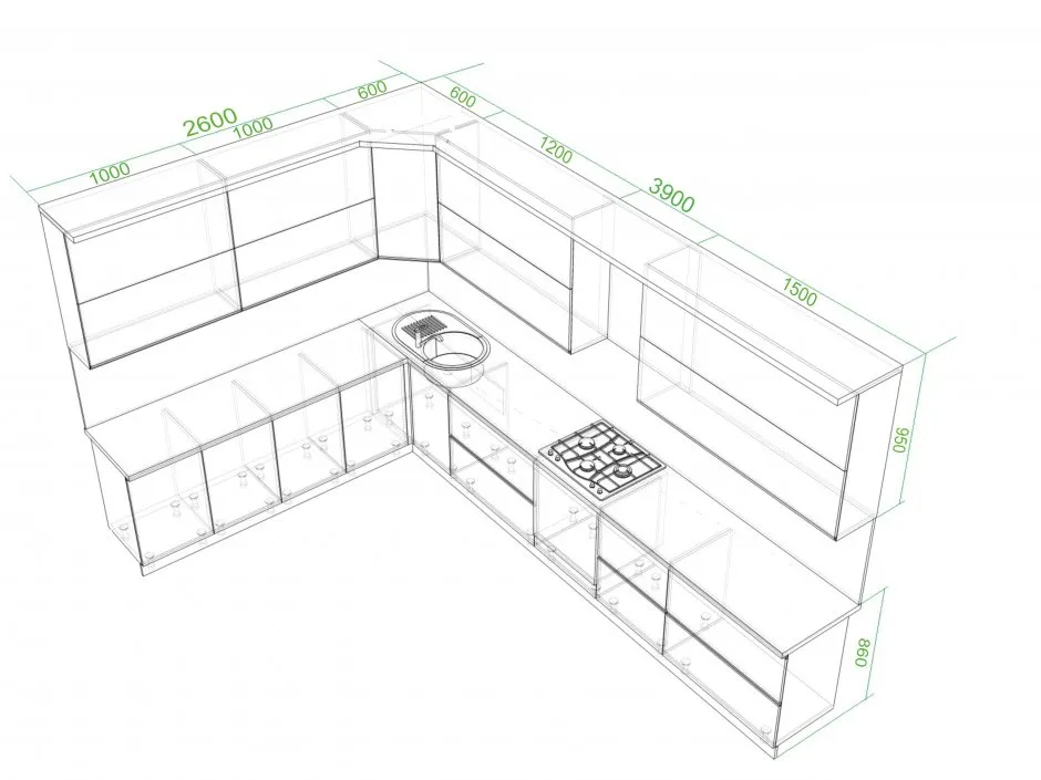 3д проект кухни и шкафа