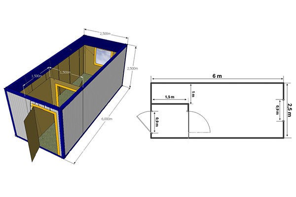 Размеры строительной бытовки