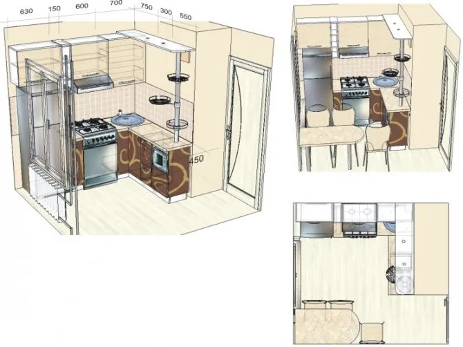маленькие кухни своими руками чертежи